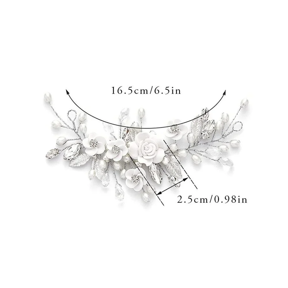 Wedding Hair Vine Pearl Bridal Hair Piece Crystal Accessory for Women- NWT